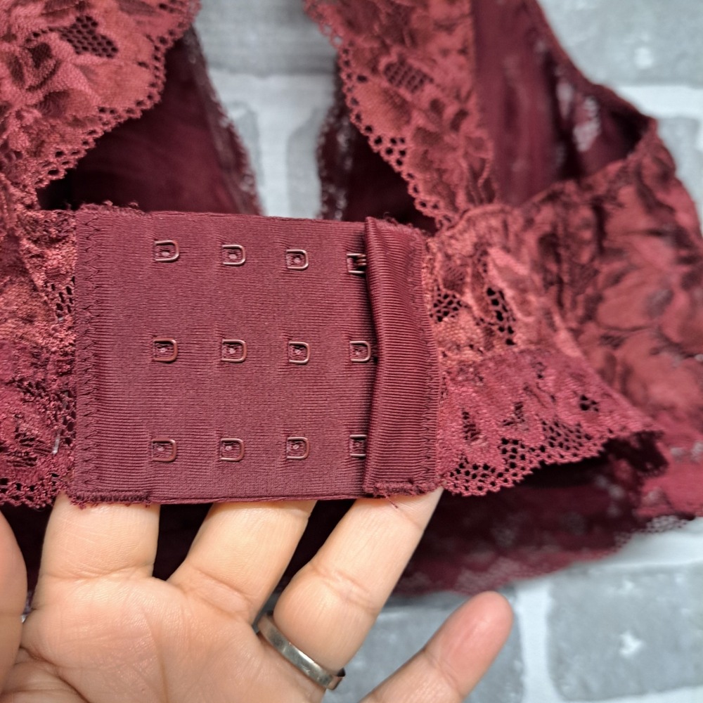 SOMA EMBRACEABLE LACE BRALETTE RACERBACK BRA XL Maroon Burgundy - Picture 5 of 8